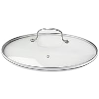 Nuwave 12” Vented Tempered Glass Lid, Oven Safe up, Dishwasher Safe, Shatter-Resistant, Easy to Clean, Stainless-Steel Handle and Rim, Compatible w/Most 12