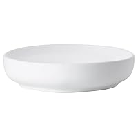 ZONE DENMARK Nova Porcelain Soap Dish with Sophisticated Simplicity Soft Touch Coating - Elevate Your Bathroom Décor, Practical Design, Style and Functionality- (White)