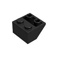 Classic Slope Block Bulk, Black Slope Inverted 45 2x2, Building Slope Flat 200 Piece, Compatible with Lego Parts and Pieces(Color:Black)