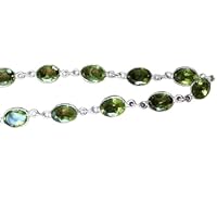 Newest Oval Green Peridot Gemstone Bracelet-925 Sterling Silver Bracelet-handmade Jewelry-Women Dainty Barcelet