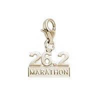 Rembrandt Charms Marathon Charm with Lobster Clasp, 10K Yellow Gold