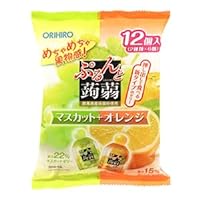 Orihiro Konjac(konnyaku) Jelly with Muscat & Orange flavor 0.7oz x 12pc ( total 8.4oz)