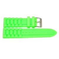 24MM NEON Green Rubber Waterproof Sport Diver Watch Band Strap FITS Fossil NATE