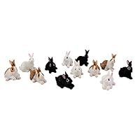 Melody Jane Dollhouse 12 Rabbits Miniature Pet Animal Garden Accessory 1:12