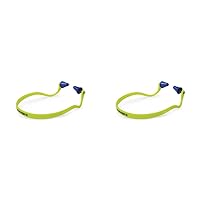 Sellstrom Reusable Banded Ear Plugs, Hearing Protection for Work, 25dB NRR, Hi-Viz Green/Blue, S23430, 1 Count (Pack of 2)