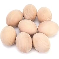 SallyFashion 8 Pcs Unpainted Wooden Eggs Fake Eggs Easter Eggs for Children DIY Game,Kitchen Craft Adornment,Toy Foods