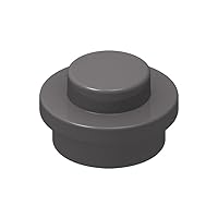 Classic Plate Block Bulk, Dark Gray Plate Round 1x1 Straight Side, Building Plate Flat 200 Piece, Compatible with Lego Parts and Pieces(Color:Dark Gray)