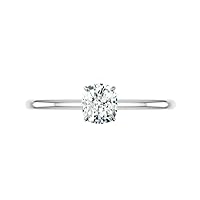 Moissanite Solitaire Bridal Ring, 1.5ct Cushion Cut, White Gold Setting