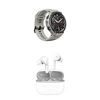 Amazfit T-Rex Pro Smart Watch (Grey) + PowerBuds Pro True Wireless Earbuds (White) Bundle, Heart Rate Monitor, Earbuds w/Active Noise Cancellation, Fitness Watch has 100+ Sports Modes