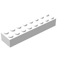 Classic White Bricks Bulk, White Brick 2x8, Building Bricks Flat 100 Piece, Compatible with Lego Parts and Pieces: 2x8 White Bricks(Color: White)