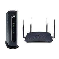 Motorola MB7420 Cable Modem + AC2600 Smart Wi-Fi Router | Approved for Comcast Xfinity, Cox, and More – Separate Modem and Router Bundle