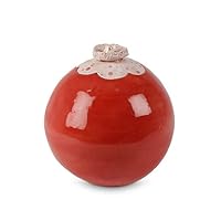 Ceramic Cremation Ashes urn 'Lotus' red | This red Ceramic Cremation urn for Ashes 'Lotus' is Made in a Modern Pottery Where The Craft and Love for The Work Stands Central | legendURN USA and Canada