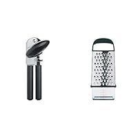 OXO Good Grips Box Grater (Silver, 1 EA) and OXO Good Grips Soft-Handled Manual Can Opener