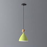 Nordic Pendant Light Fixture Wood Ceiling Hanging Lamp, Wood Geometric Mini Chandelier E27 Bedroom Bedside Lighting Fitting, Kitchen Island Dining Room Suspension Lamps ( Color : Yellow )