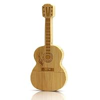 Guitar Shaped Maple Wood and Bamboo Wood Memory Stick 2.0/3.0 USB Flash Drive (2.0/1GB, Bamboo Wood)