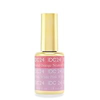 DND DC MOOD CHANGE Gel Polish, Premium Temperature-Activated Nail Polish, HOT or COLD, Daisy Nails Heat Change Color (w/Glitter) Made in USA (24 Neutral Orange to White Pink)