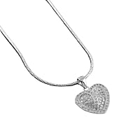 Heart Zirconia Pendant With Chain 925 Sterling Silver Gemstone Handmade Jewelry
