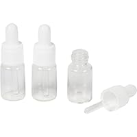 10Pc Zink Color 4 Ml Glass Serum Vial Bottle With White Dropper