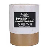 Danielle Marbled Cosmetic Brush Cup, Gold and Pink
