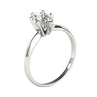 14k White Gold Plated Diamond Ring 3Ct Marquise Cut & Lab Created Engagement Ring For Women & Girl Band