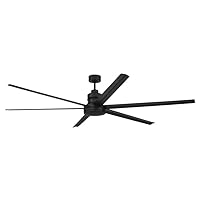 Craftmade MND80FB6 | Mondo 80 Inch Six Blade Contemporary Modern Smart Ceiling Fan – Flat Black Finish | Six Speed Reversible Motor |