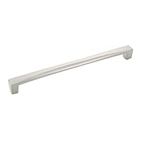 Hickory Hardware 10 Pack Solid Core Kitchen Cabinet Pulls, Luxury Cabinet Handles, Hardware for Doors & Dresser Drawers, 7-9/16 Inch (192mm) Hole Center, Satin Nickel, Crest Collection