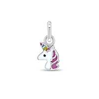 925 Sterling Silver Magical Charms For Young Girls & Teens Charm Bracelet - Princess & Unicorn Charms for Little Girls and Teens - Adorable Formal Charms For Little Girls to Dress Up