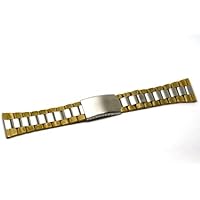 26MM Two Tone Stainless Steel Wide Metal Buckle Clasp Watch Band Strap