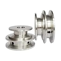 CNBTR 3.1x1.5x0.8cm Silver Aluminum Alloy 0.8cm Fixed Single Bore V-shape Groove Pulley Wheel for Motor Shaft 0.3-0.5cm PU Round Belt 