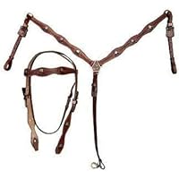 Western Premium Leather Hand Carved Tooled Trail Horse Saddles Equestrian Tack Set Headstall Breast Collar Reins Size: Cob