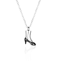 ZLXL712 High-Heeled Shoes Cremation Jewelry for Ashes Pendant Stainless Steel Ashes Urn Keepsake Pendant Necklace for Women BFBLD (Metal Color : Black)