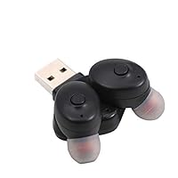 True Wireless Bluetooth 5.0 Mini Earbuds with USB Charging Base, Black