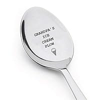 Gift for Grandpa - Grandpa's Ice Cream Plow | Birthday Gift for Grandfather | Funny Ice Cream Lover's Gift | Christmas Gift for Grand Parents | Engraved Spoon