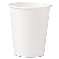 Dart 370W Single-sided Poly Paper Hot Cups, 10 Oz, White, 50 Sleeve, 20 Sleeves/carton