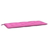 vidaXL Pink Garden Bench Cushion - Outdoor/Indoor Soft Seating Pad with Hollow Fiber Filling, Water-Repellent Polyester Fabric, Non-Slip Attached Ropes, 47.2