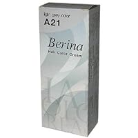 Berina Permanent Hair Dye Color Cream #A21 Light Grey Cool Hot Crezy Fashions