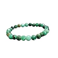 Natural Emerald 6mm rondelle faceted 7inch Semi-Precious Gemstones Beaded Bracelets for Men Women Healing Crystal Stretch Beaded Bracelet Unisex