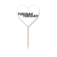 Stylish Characters Tuesday Toothpick Flags Heart Lable Cupcake Picks