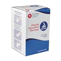 Dynarex 3453 Unna Boot Bandage, Individually Packaged, Provides Customized Compression, With Zinc Oxide, Soft Cast, 3