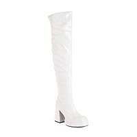 Over The Knee Thigh high Boots for Women Sexy Thigh High Boots for Women Platform Fetish Shoes Lady High Heels Over The Knee Boots Red White Black PU Winter Long Boots