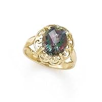 14ct Yellow Gold Mystic Topaz Ring Size N 1/2 Jewelry for Women