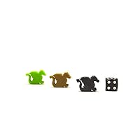 | 5PCS Dragon Meeple Token Figures | Board Game Pieces, Dark Green