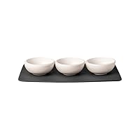 Villeroy & Boch - NewMoon set of dip dishes, set of small bowls for dips or finger food, 4 pieces, premium porcelain, white, dishwasher safe, 10-4264-9023