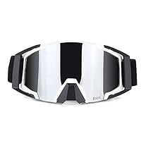 Motocross Goggles ATV Motorcycle Motorbike Goggles Anti-Dust for Dirtbike Anti-Slip Strap Nose Cover Fits Myopia Glasses & Helmet