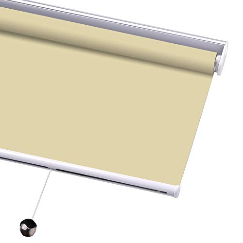 PASSENGER PIGEON Blackout Window Shades, Premium Free-Stop Cordless UV Protection Custom Roller Blinds, 22" W x 68" L,Beige