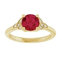 2.5 CT Celtic Knot Ruby Engagement Ring 14K Gold, Trinity Red Ruby Diamond Rings, Irish Genuine Ruby Ring, July Birthstone Rings 5th Anniversary