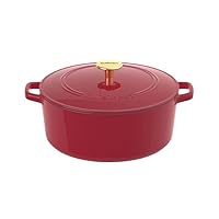 Cuisinart Chef's Classic Enameled Cast Iron 7-Quart Round Covered Casserole, Red