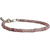 Strawberry quartz bracelet, pale pink gemstone, gift for her, healing jewelry, rose quatz jewelry 7.5 inches.