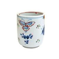 有田焼やきもの市場 Japanese Yunomi Tea Cup for Green Tea Arita Imari ware Made in Japan Tenkei kacho Butterfly Small