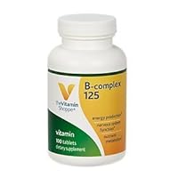The Vitamin Shoppe B-Complex 125 – Supports Energy Production, Nervous System Function & Nutrient Metabolism – Excellent Source of B1, B2, B6, B12, Niacin, Folic Acid & Biotin (100 Tablets)